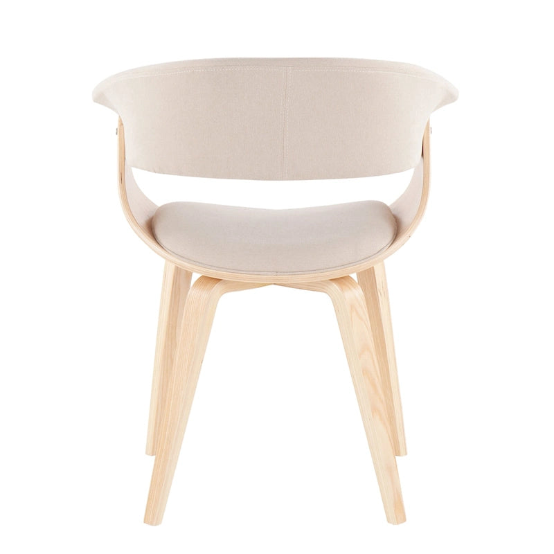 Chaise d'appoint et de salle à manger tapissée style moderne du milieu du siècle avec pieds minces en bois — Plusieurs options de tissu