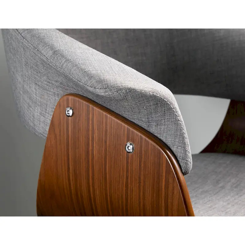 Chaise d'appoint et de salle à manger tapissée style moderne du milieu du siècle avec pieds minces en bois — Plusieurs options de tissu