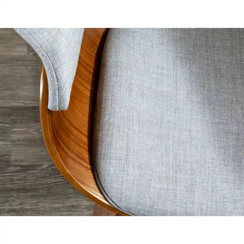Chaise d'appoint et de salle à manger tapissée style moderne du milieu du siècle avec pieds minces en bois — Plusieurs options de tissu