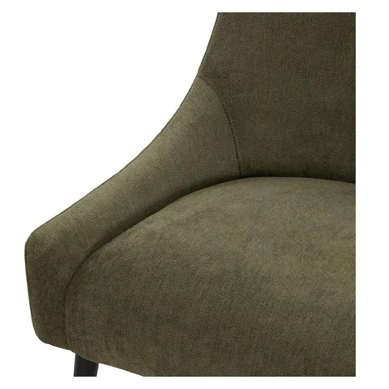 Chaise de salle à manger en velours avec dossier incurvé et pieds en acier inoxydable