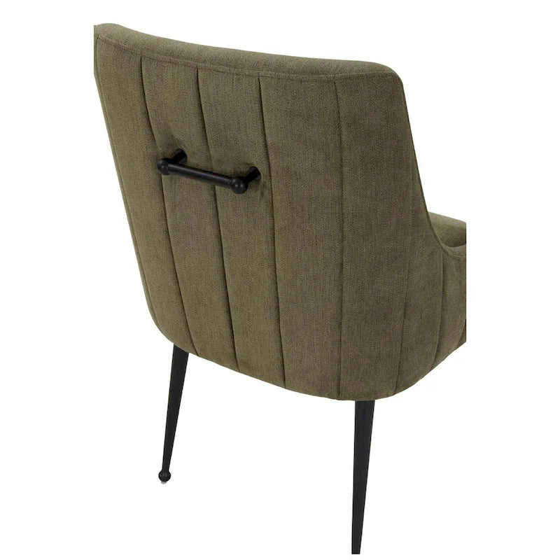 Chaise de salle à manger en velours avec dossier incurvé et pieds en acier inoxydable