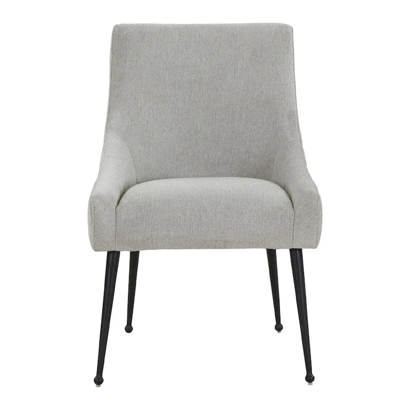 Chaise de salle à manger en velours avec dossier incurvé et pieds en acier inoxydable