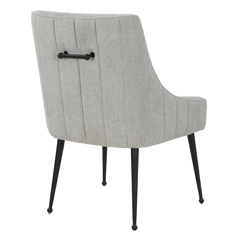 Chaise de salle à manger en velours avec dossier incurvé et pieds en acier inoxydable