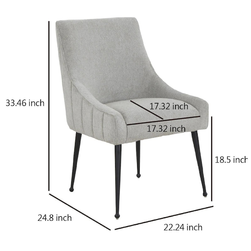 Chaise de salle à manger en velours avec dossier incurvé et pieds en acier inoxydable