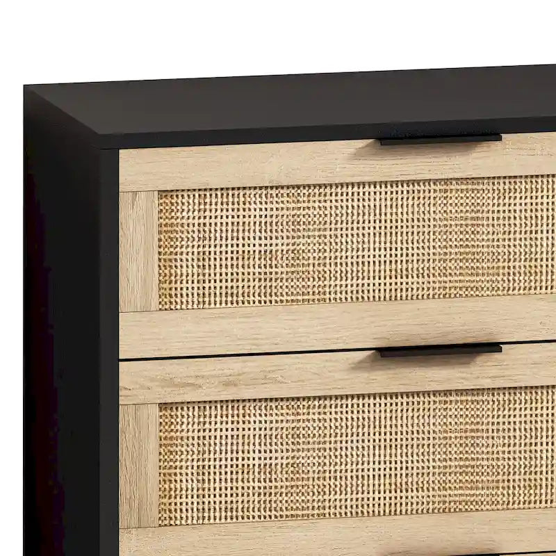 Commode de rangement à 6 tiroirs en rotin pour chambre et salon