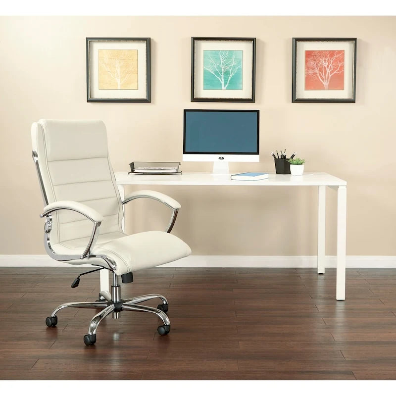 Fauteuil de bureau de direction en similicuir avec accoudoirs rembourrés et support lombaire