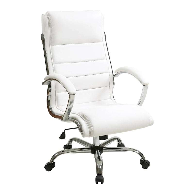 Fauteuil de bureau de direction en similicuir avec accoudoirs rembourrés et support lombaire