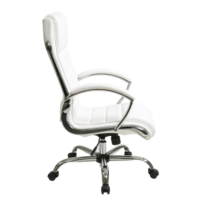 Fauteuil de bureau de direction en similicuir avec accoudoirs rembourrés et support lombaire