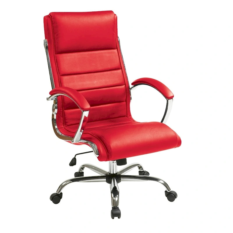 Fauteuil de bureau de direction en similicuir avec accoudoirs rembourrés et support lombaire