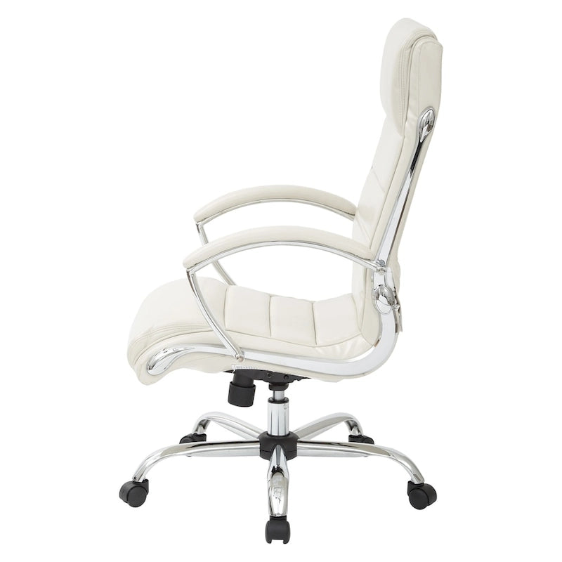 Fauteuil de bureau de direction en similicuir avec accoudoirs rembourrés et support lombaire