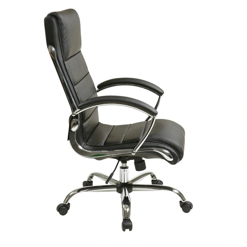 Fauteuil de bureau de direction en similicuir avec accoudoirs rembourrés et support lombaire