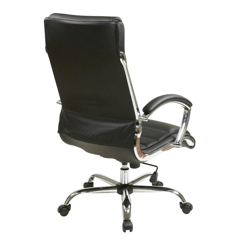 Fauteuil de bureau de direction en similicuir avec accoudoirs rembourrés et support lombaire