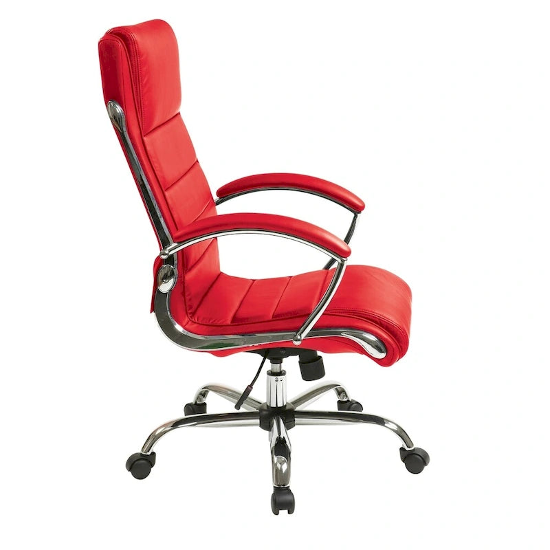 Fauteuil de bureau de direction en similicuir avec accoudoirs rembourrés et support lombaire