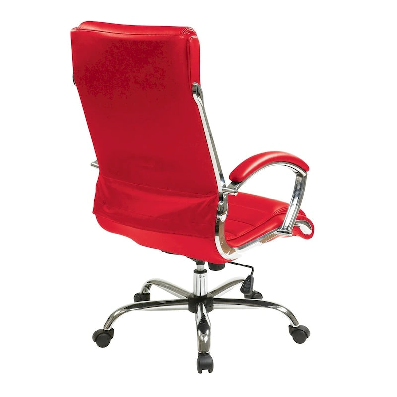 Fauteuil de bureau de direction en similicuir avec accoudoirs rembourrés et support lombaire