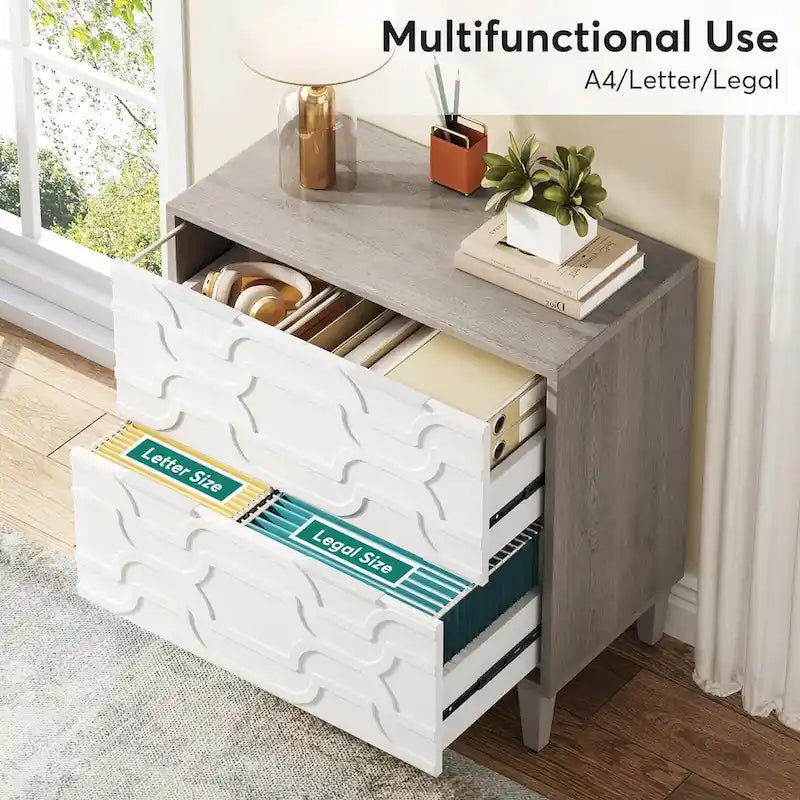 Meuble de classement latéral à 2 tiroirs pour bureau à domicile