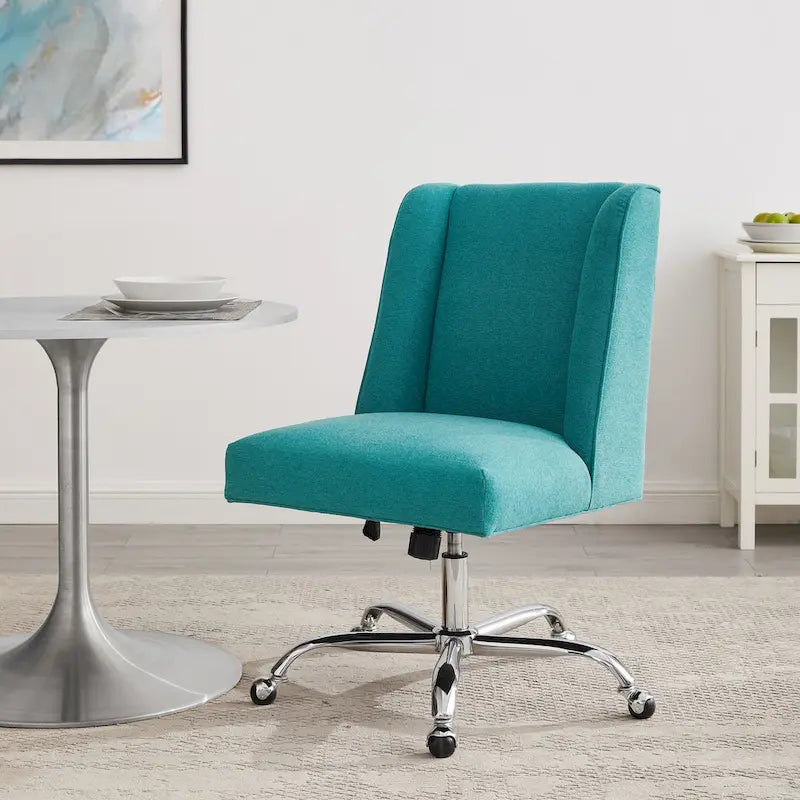 Chaise de bureau pivotante tapissée avec garniture cloutée