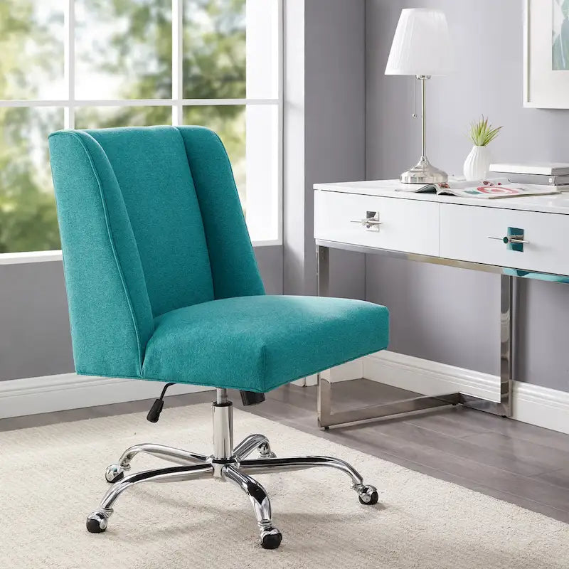 Chaise de bureau pivotante tapissée avec garniture cloutée