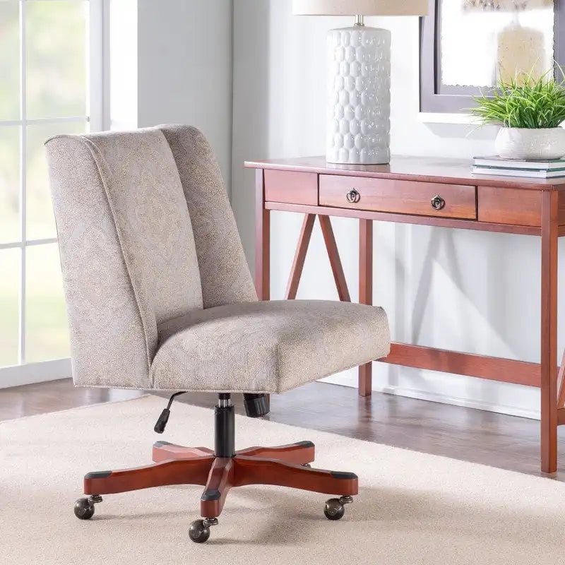 Chaise de bureau pivotante tapissée avec garniture cloutée