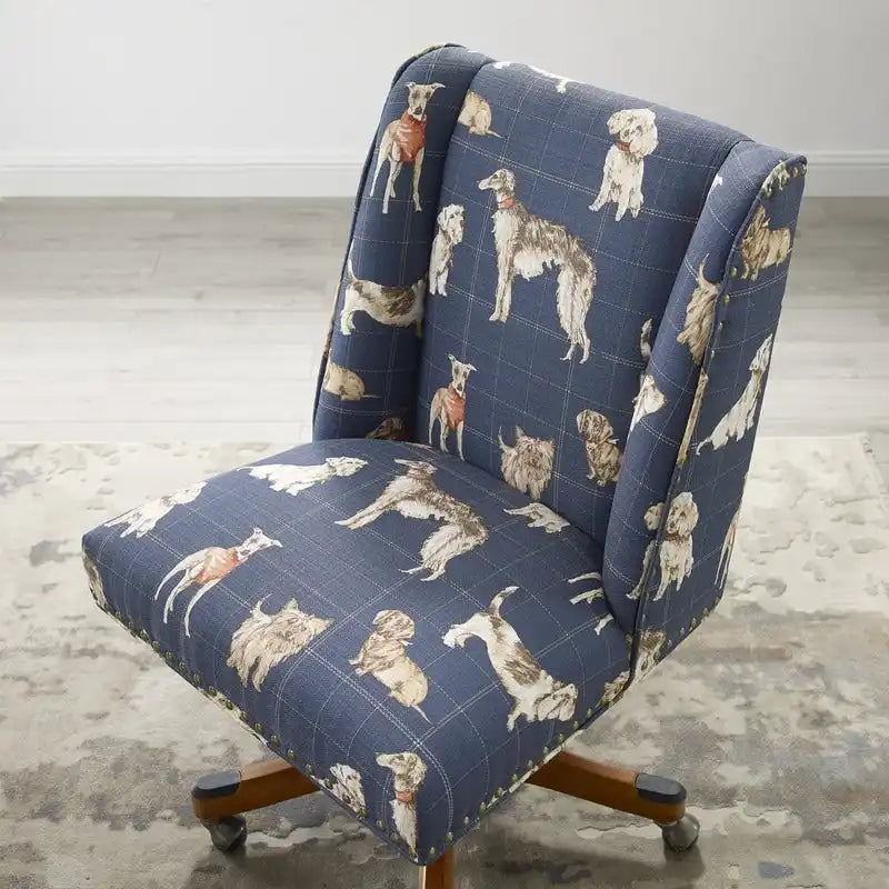 Chaise de bureau pivotante tapissée avec garniture cloutée
