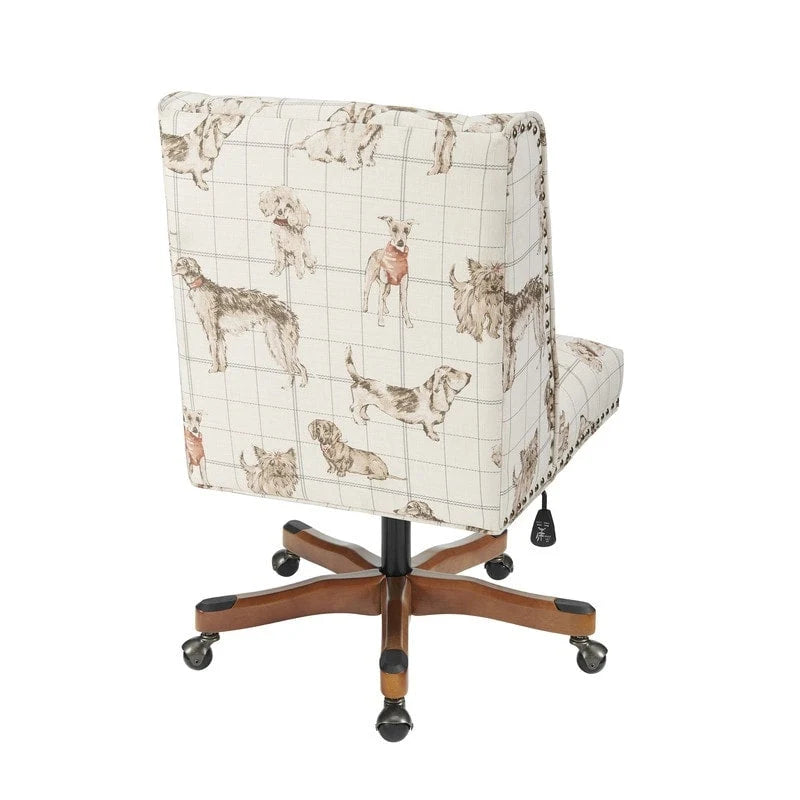 Chaise de bureau pivotante tapissée avec garniture cloutée