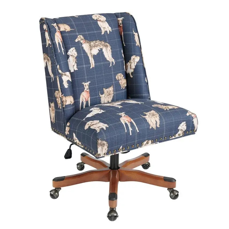 Chaise de bureau pivotante tapissée avec garniture cloutée