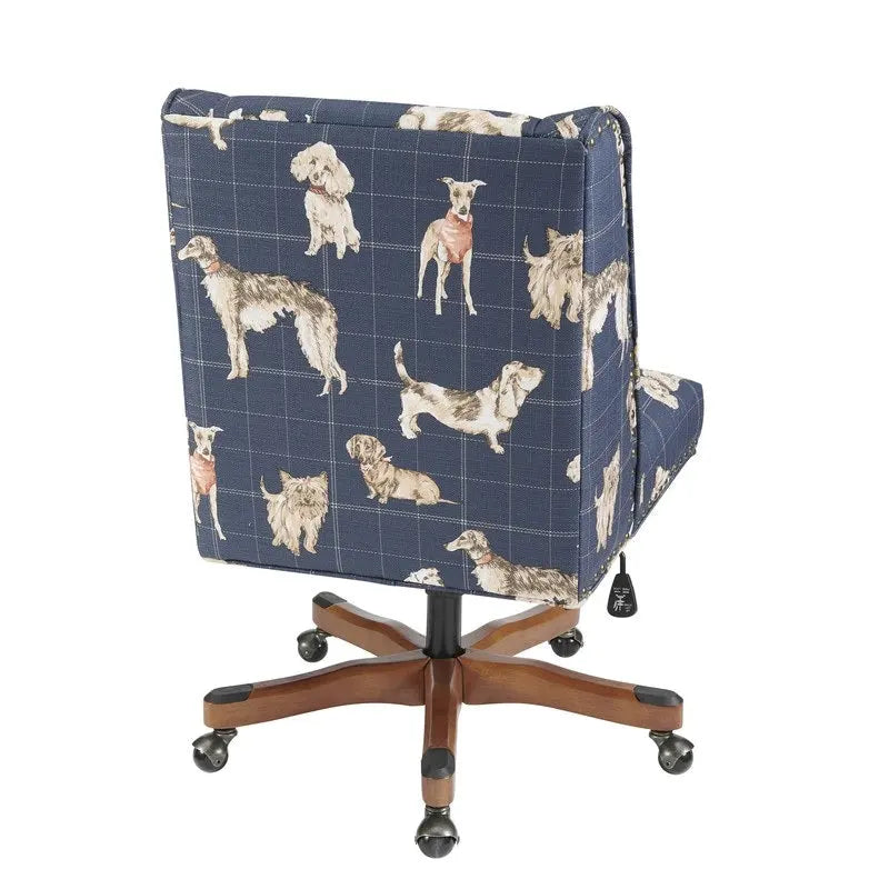 Chaise de bureau pivotante tapissée avec garniture cloutée
