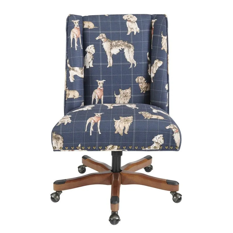 Chaise de bureau pivotante tapissée avec garniture cloutée