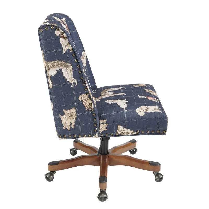 Chaise de bureau pivotante tapissée avec garniture cloutée