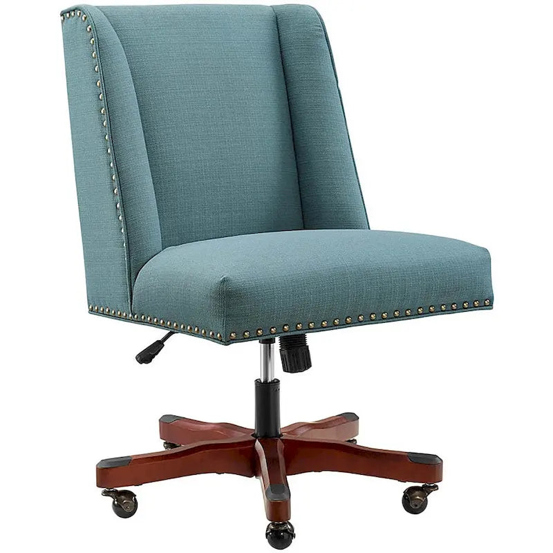 Chaise de bureau pivotante tapissée avec garniture cloutée