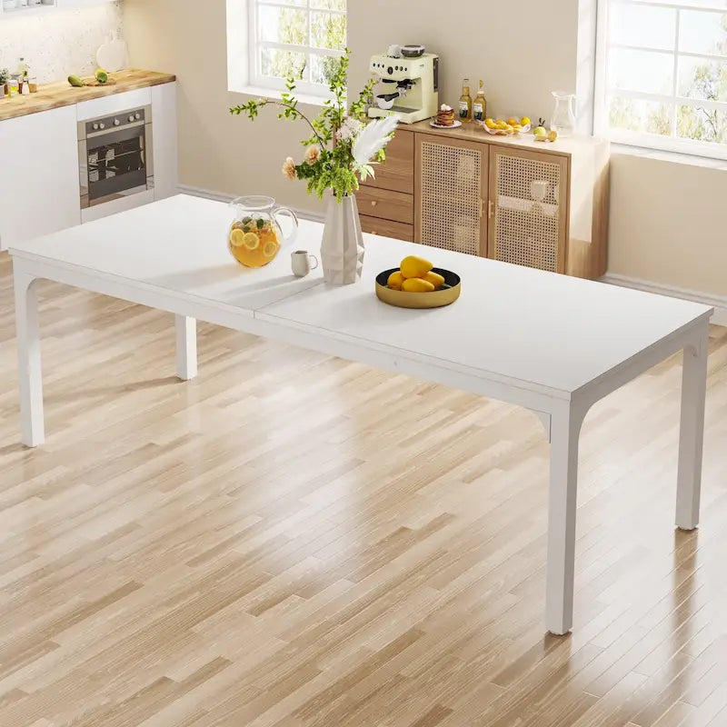 Table à manger rectangulaire industrielle avec pieds en métal robuste — 6 à 8 places