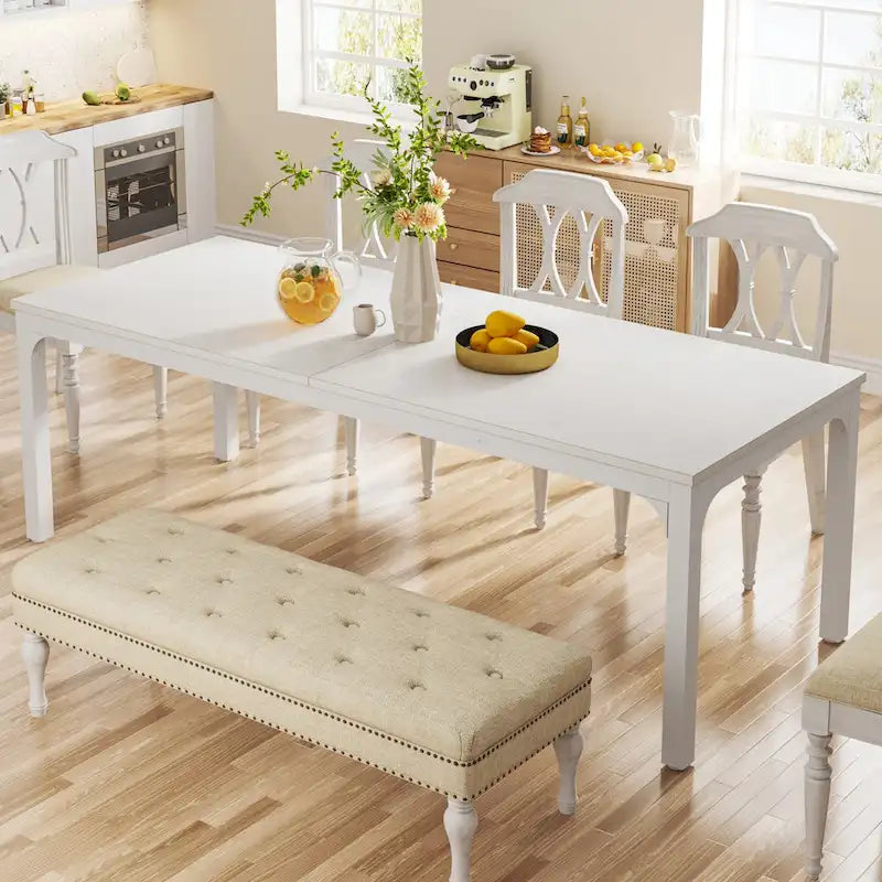 Table à manger rectangulaire industrielle avec pieds en métal robuste — 6 à 8 places