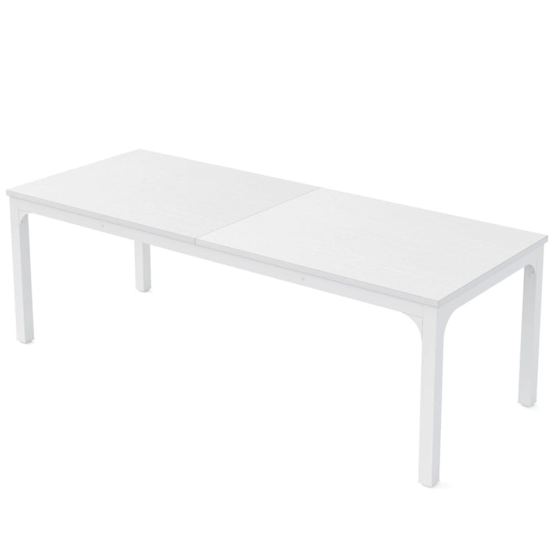 Table à manger rectangulaire industrielle avec pieds en métal robuste — 6 à 8 places