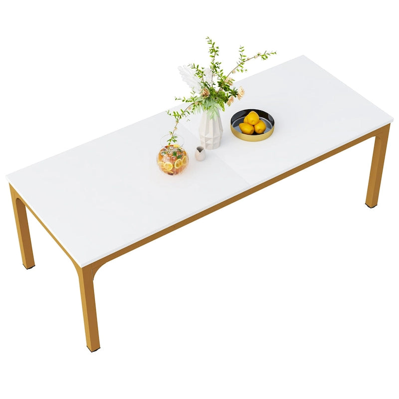 Table à manger rectangulaire industrielle avec pieds en métal robuste — 6 à 8 places