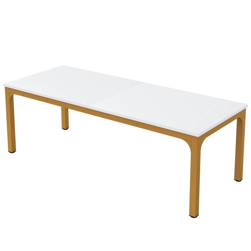 Table à manger rectangulaire industrielle avec pieds en métal robuste — 6 à 8 places