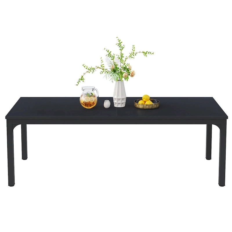 Table à manger rectangulaire industrielle avec pieds en métal robuste — 6 à 8 places