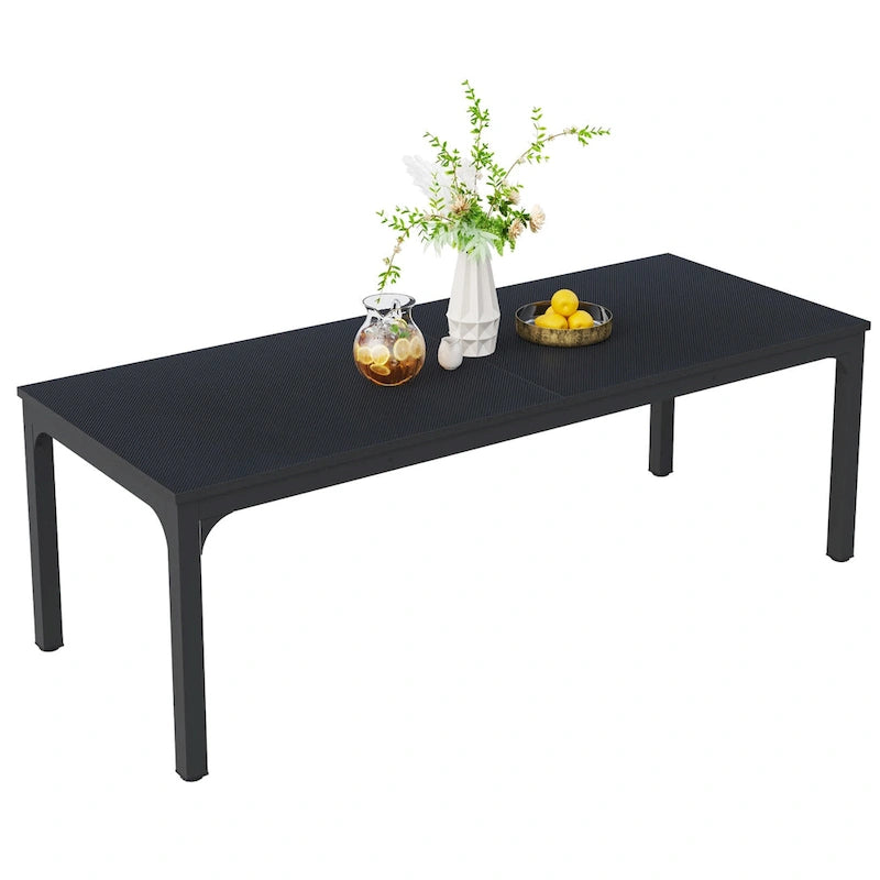 Table à manger rectangulaire industrielle avec pieds en métal robuste — 6 à 8 places