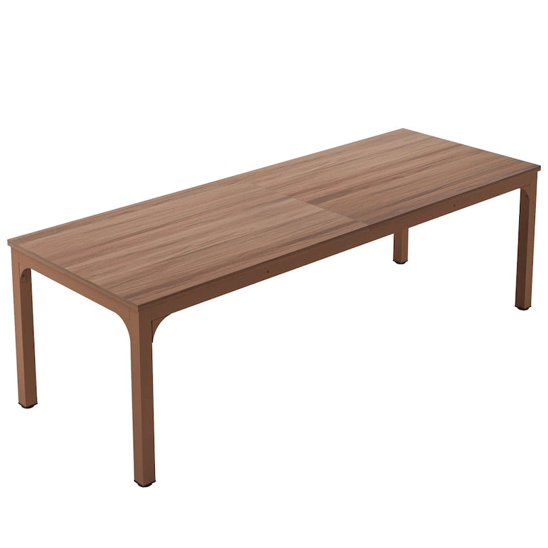 Table à manger rectangulaire industrielle avec pieds en métal robuste — 6 à 8 places
