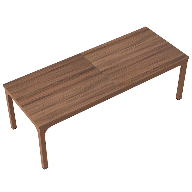 Table à manger rectangulaire industrielle avec pieds en métal robuste — 6 à 8 places