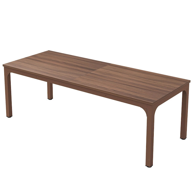 Table à manger rectangulaire industrielle avec pieds en métal robuste — 6 à 8 places