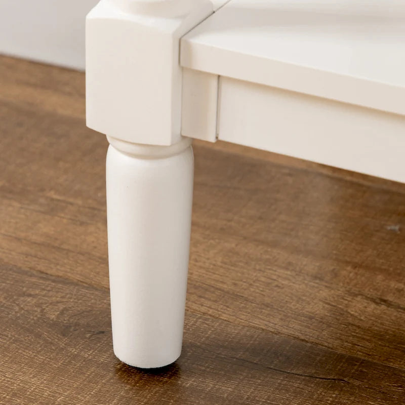 Console de style vintage avec 2 tiroirs, des portes d'armoire et une étagère inférieure — Blanc