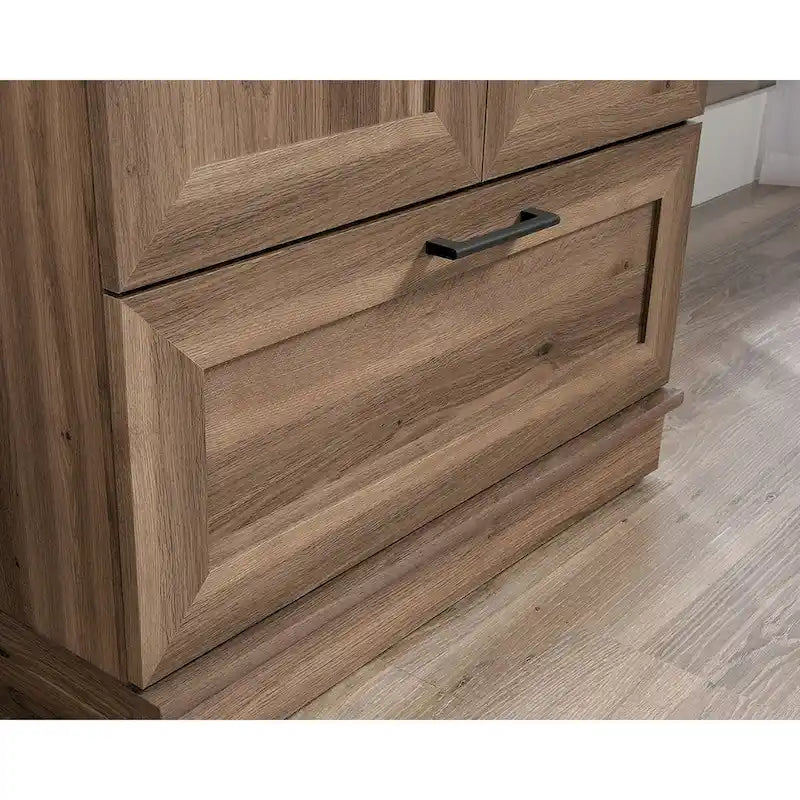 Armoire de rangement avec penderie, étagère réglable et tiroir inférieur — 4 finitions possibles
