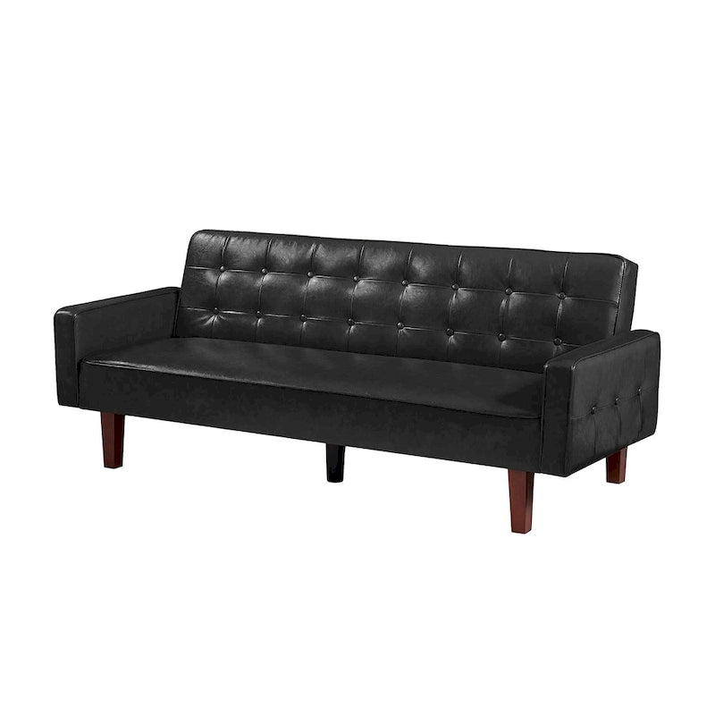 Canapé-lit convertible en similicuir avec dossier réglable et mousse à mémoire de forme — Banquette-lit pour salon et chambre d'amis