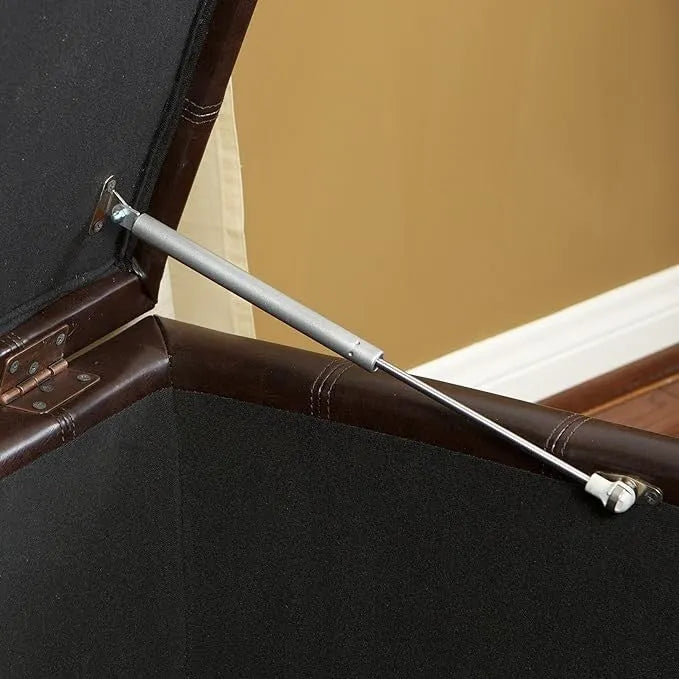 Pouf de rangement carré avec couvercle capitonné gaufré et charnières à fermeture progressive