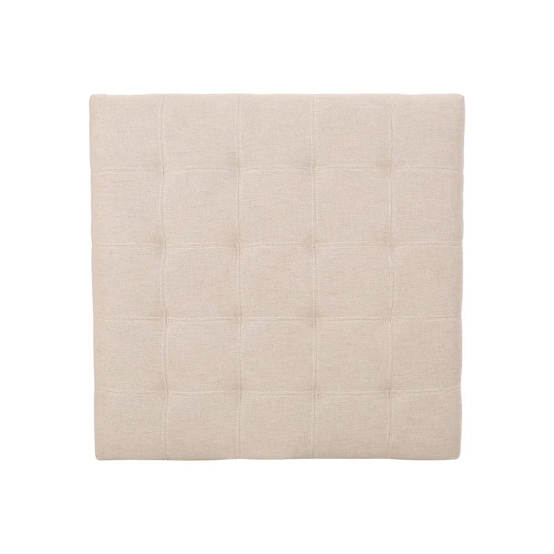 Pouf de rangement carré avec couvercle capitonné gaufré et charnières à fermeture progressive