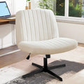 Chaise de bureau pivotante sans accoudoirs avec pieds croisés, hauteur réglable et roulettes