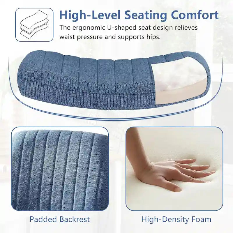 Chaise de bureau pivotante sans accoudoirs avec pieds croisés, hauteur réglable et roulettes