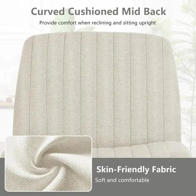 Chaise de bureau pivotante sans accoudoirs avec pieds croisés, hauteur réglable et roulettes
