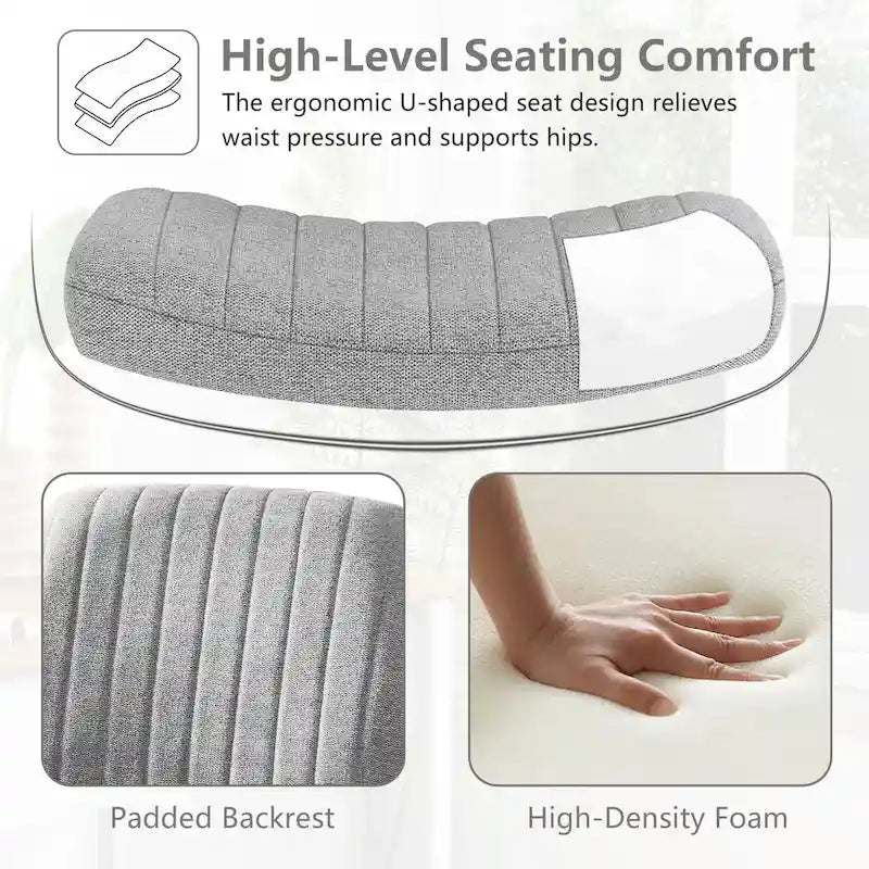 Chaise de bureau pivotante sans accoudoirs avec pieds croisés, hauteur réglable et roulettes