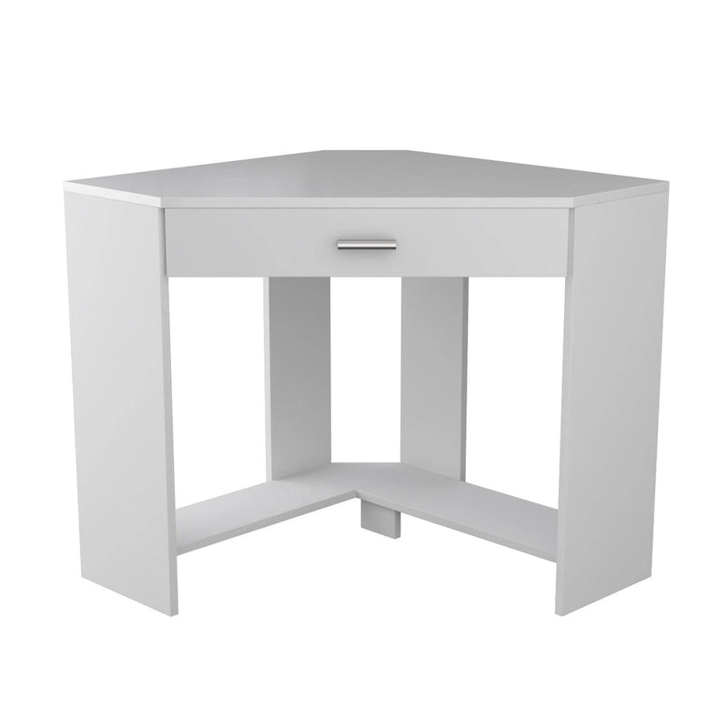 Bureau d'angle et coiffeuse brillants avec tiroir rabattable