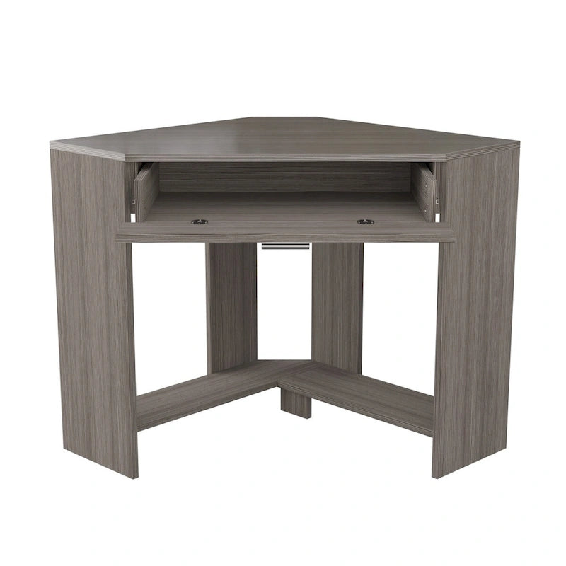 Bureau d'angle et coiffeuse brillants avec tiroir rabattable